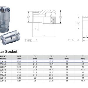 VASO TX 6 CARAS E10 1/2”