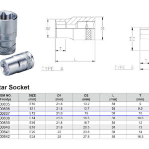 VASO TX 6 CARAS E12 1/2”