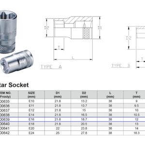 VASO TX 6 CARAS E16 1/2”