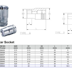 VASO TX 6 CARAS E24 1/2”